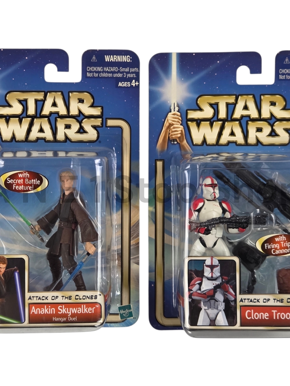 Star Wars AOTC Clone Trooper & Anakin Skywalker Figures SEALED - Hasbro 2002
